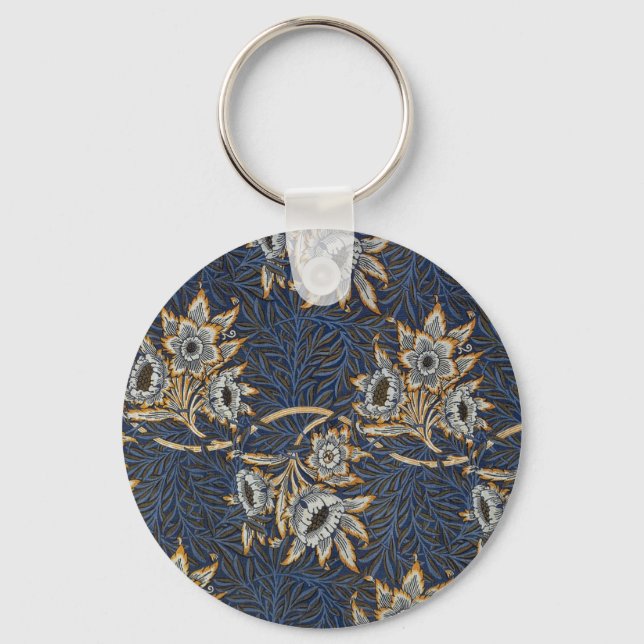 Porte-clés William Morris Tulip Willow Blue Motif (Recto)
