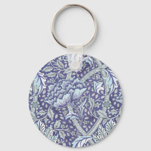 Porte-clés William Morris Windrush motif floral bleu