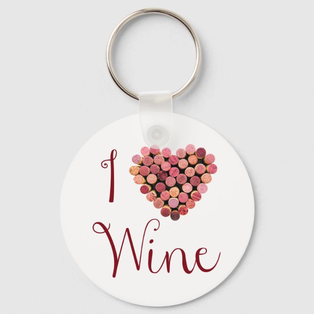 Porte-clés Wine Cork Heart Keychain (Recto)