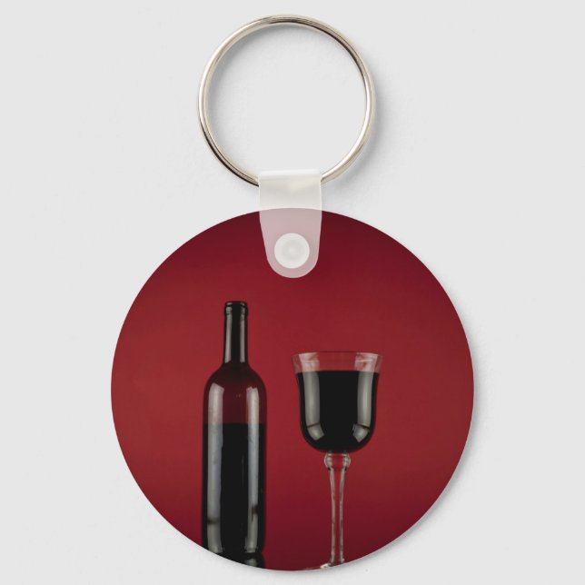 Porte-clés Wine red glass bottle (Recto)