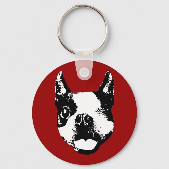 Porte-clés Winking Boston Terrier (Recto)