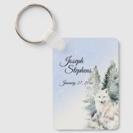 Porte-clés Winter Forest Watercolor Keychain