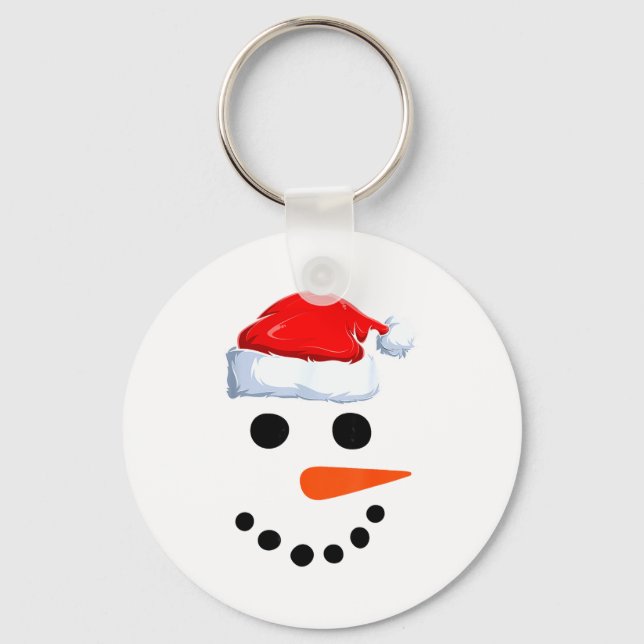 Porte-clés Winter Snowman Face Costume Christmas Snowman  (Recto)