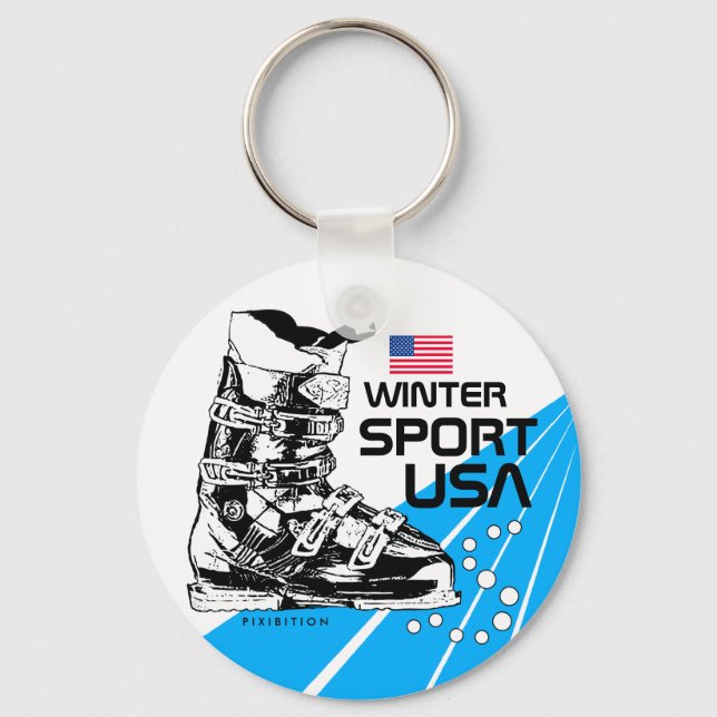 Porte-clés Winter Sport USA Team Ski Boot Porte - clé (Recto)
