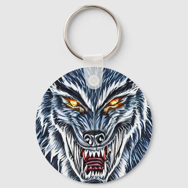 Porte-clés Winter Werewolf Imaginaire Dark horror art (Recto)