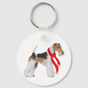 Porte-clés Wire Fox Terrier en écharpe