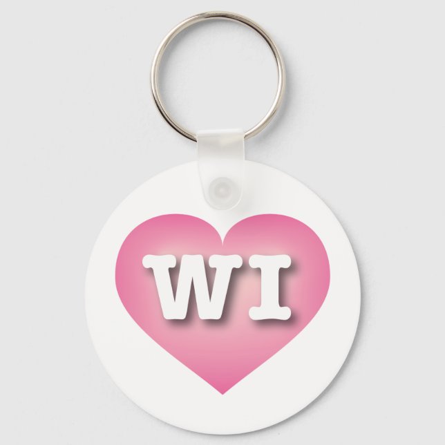 Porte-clés Wisconsin Rose Fade Heart - I love WI (Recto)