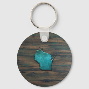 Porte-clés Wisconsin Shape Teal