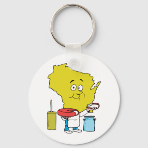 Porte-clés Wisconsin WI Fromage Vintage voyage Souvenir