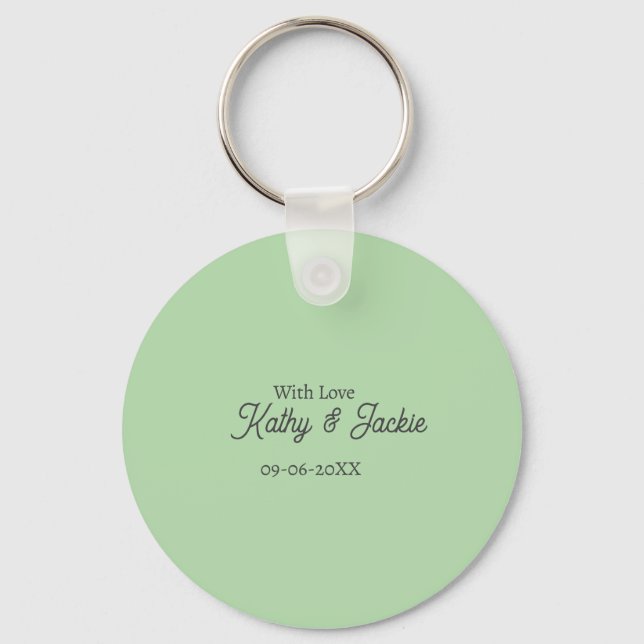 Porte-clés With love add couple name wedding simple minimal  (Recto)