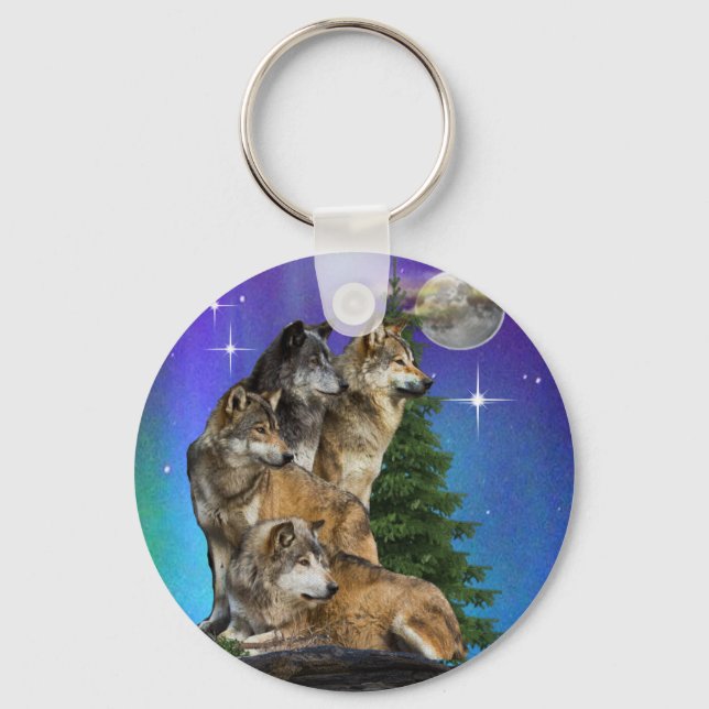 Porte-clés wolf and Moon (Recto)
