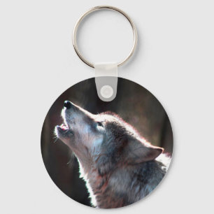 Porte-clés Wolf Howling Loup solitaire