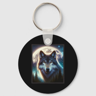 Porte-clés Wolf Icy Moon Galaxy Chasse Gris Gris Loups Pour