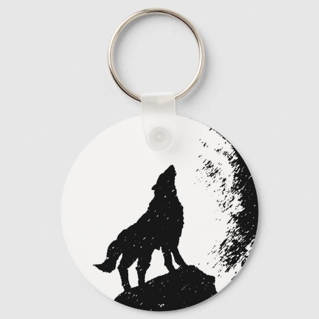 Porte-clés Wolf & Moon Silhoutte (Recto)