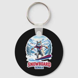 Porte-clés Wolf sauvage de Serbie Snowboard Aventure