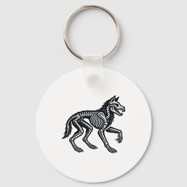 Porte-clés Wolf Skeleton Halloween (Recto)