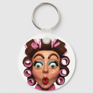 Porte-clés Woman Wearing Curlers