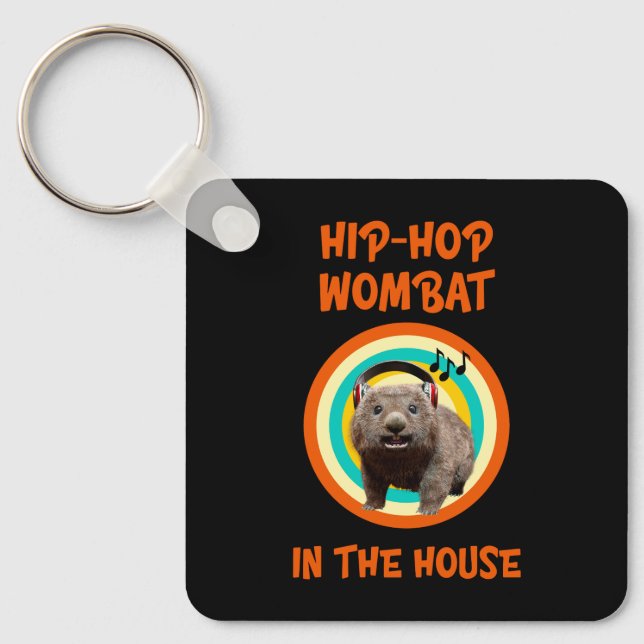 Porte-clés Wombat Hip-hop Drôle dans la Maison (Recto)