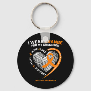 Porte-clés Women Men I Wear Orange For My Grandson Leukemia