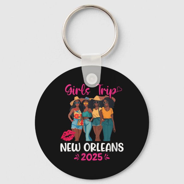 Porte-clés Womens Black Girls Trip New Orleans 2025 Vacation  (Recto)