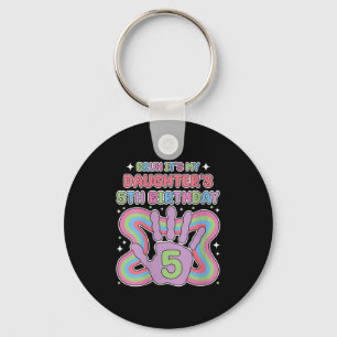 Porte-clés Womens Bruh, C'Est Mes Filles 5e fête d'anniversai