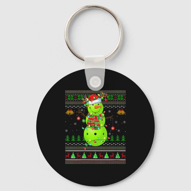 Porte-clés Womens Ckleball Snowman Ugly Christmas Sweater Srt (Recto)