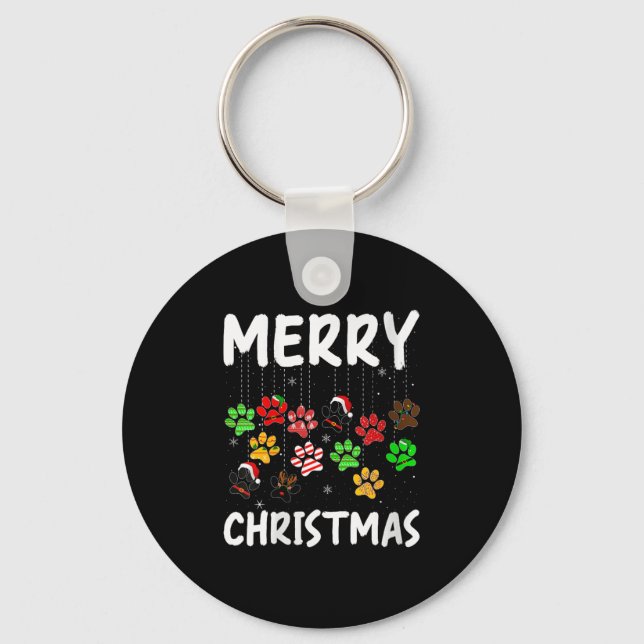 Porte-clés Womens Dog Paw Merry Christmas Pajamas Puppy Dog L (Recto)