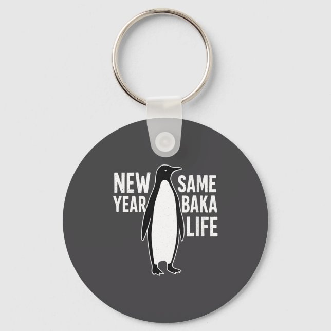 Porte-clés Womens Funny Penguin New Year Baka Life Anime Styl (Recto)