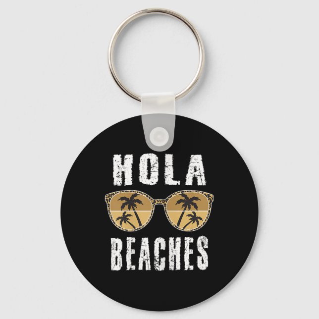 Porte-clés Womens Hola Funny Pineapple Beach Vacances d'été (Recto)
