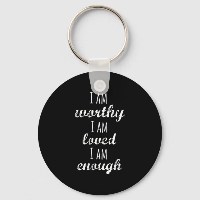 Porte-clés Women's I Am Worthy Motivational Christian  (Recto)