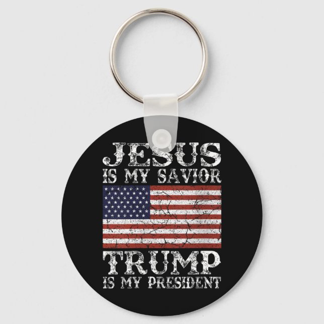 Porte-clés Womens Jesus Is My Savior Trump is My President 20 (Recto)