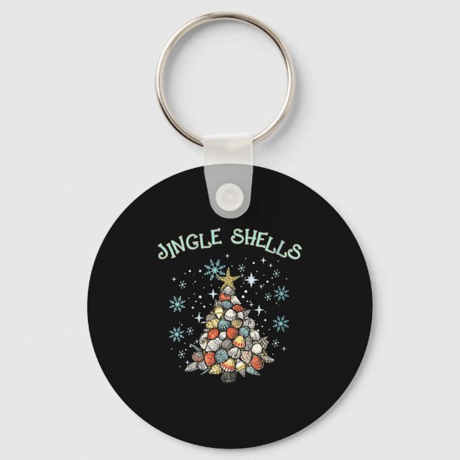Porte-clés Womens Jingle Shells Christmas Tree Snowflakes Cel (Recto)