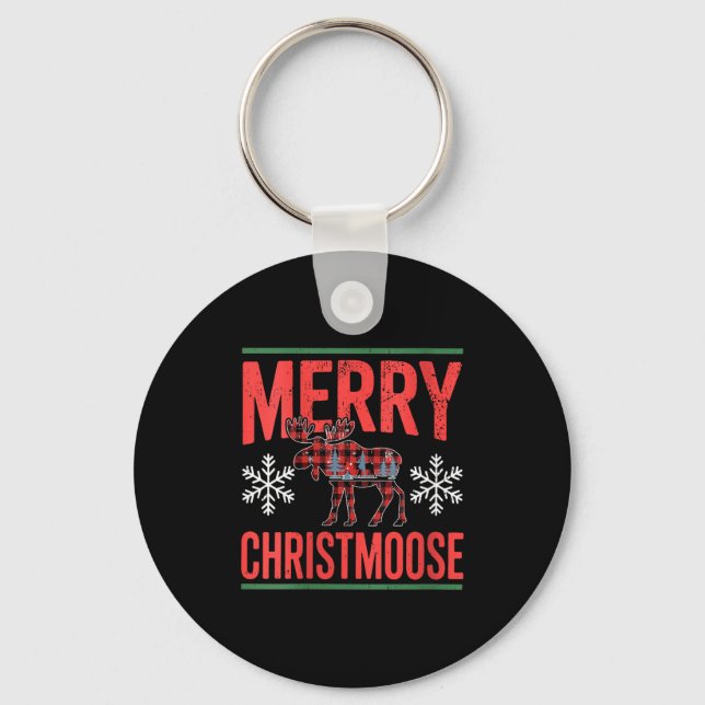 Porte-clés Womens Merry Christmoose Holiday Moose Ugly Sweate (Recto)
