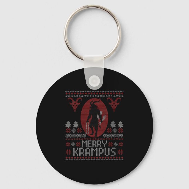 Porte-clés Womens Merry Krampus Horror Creepy Evil Funny Ugly (Recto)