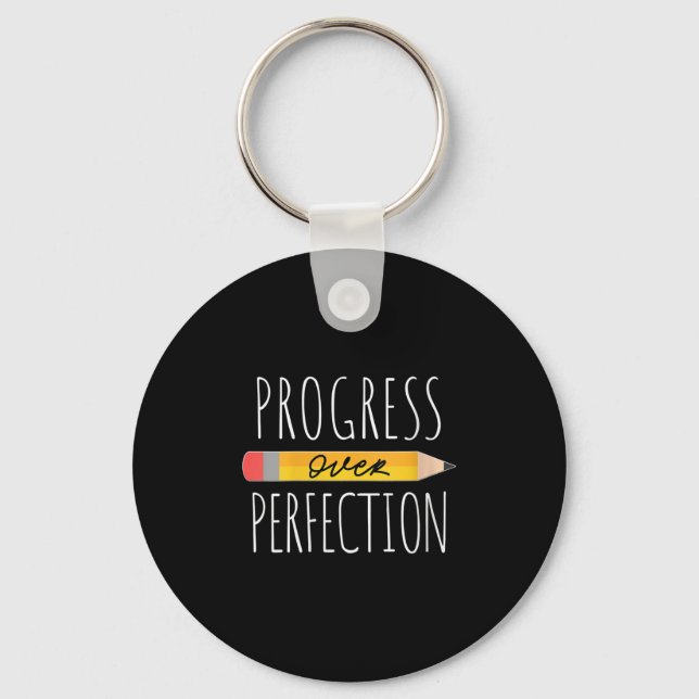 Porte-clés Womens Motivational Progress Over Perfection Back  (Recto)