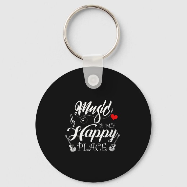 Porte-clés Womens Music Is My Happy Place Motivational Life Q (Recto)