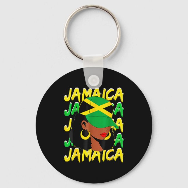 Porte-clés Womens Proud Jamaican Afro Black Woman Jamaica Fla (Recto)