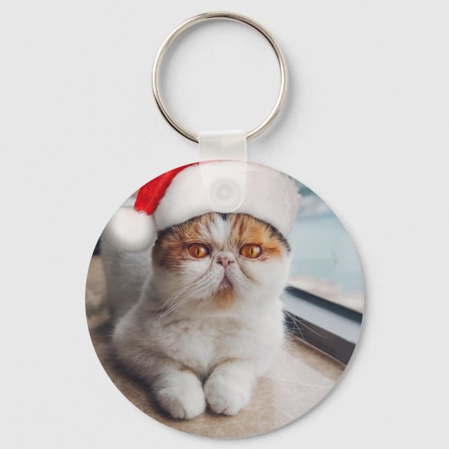 Porte-clés Wonderful persian cat with Santa Claus (Recto)