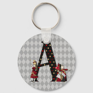 Porte-clés Wonderland Alice & Queen of Hearts Letter A   