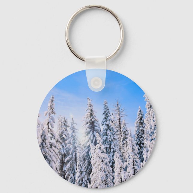 Porte-clés Wonderland Pine Trees en Neige (Recto)