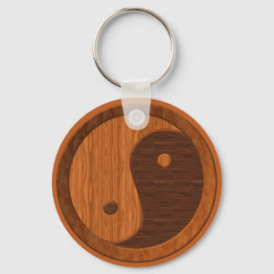 Porte-clés Wooden Yin Yang