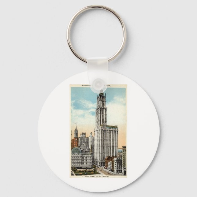 Porte-clés Woolworth Building New York Repro Vintage 1921 (Recto)