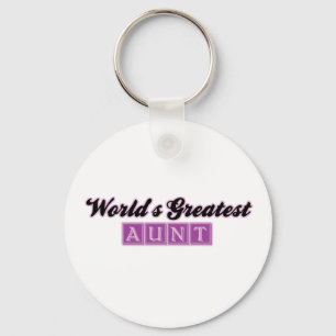 Porte-clés World&apos ; la plus grande tante de s (pourpre)