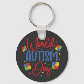 Porte-clés World Autism Awareness Day Colorful Puzzle Piece