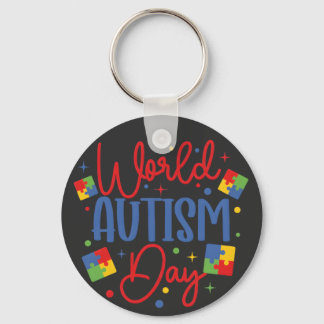 Porte-clés World Autism Awareness Day Colorful Puzzle Piece