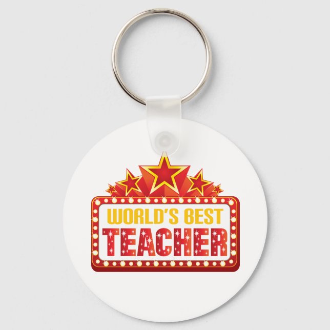 Porte-clés World Best Teacher Cadeau (Recto)