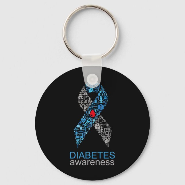 Porte-clés World Diabetes Day Diabetes Awareness Ribbon  (Recto)