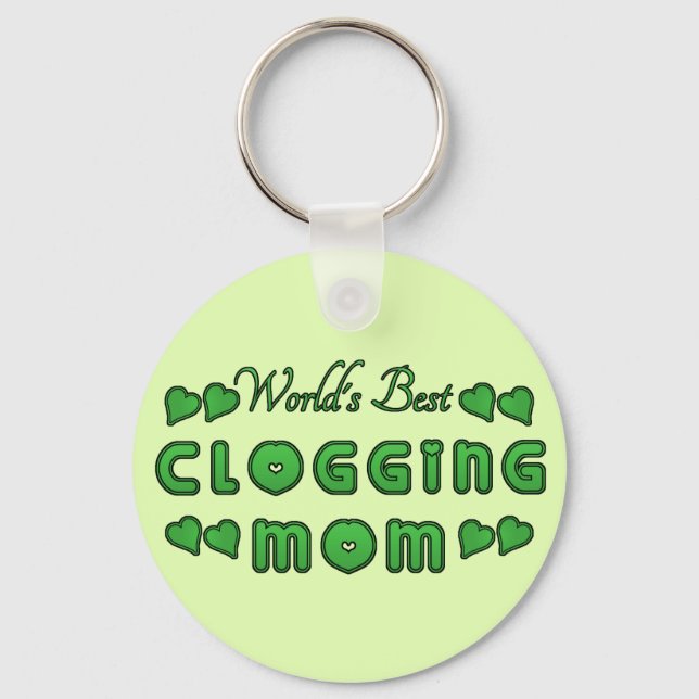 Porte-clés World's Best Clogging Mom Green (Recto)