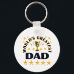 Porte-clés World's Greatest Dad Trophy Stars Cute<br><div class="desc">This cute World's Greatest Dad trophy and stars keychain makes a great gift for Dad on Father's Day,  his birthday,  or any day!</div>