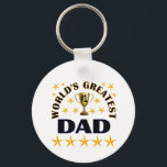 Porte-clés World's Greatest Dad Trophy Stars Cute<br><div class="desc">This cute World's Greatest Dad trophy and stars keychain makes a great gift for Dad on Father's Day,  his birthday,  or any day!</div>